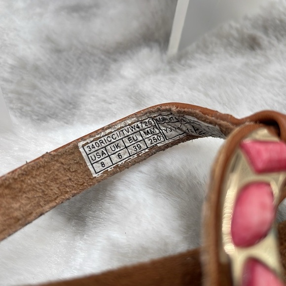 Vionic Ricci Brown Leather Rhinestone Sandals Size 8 - Picture 3 of 6